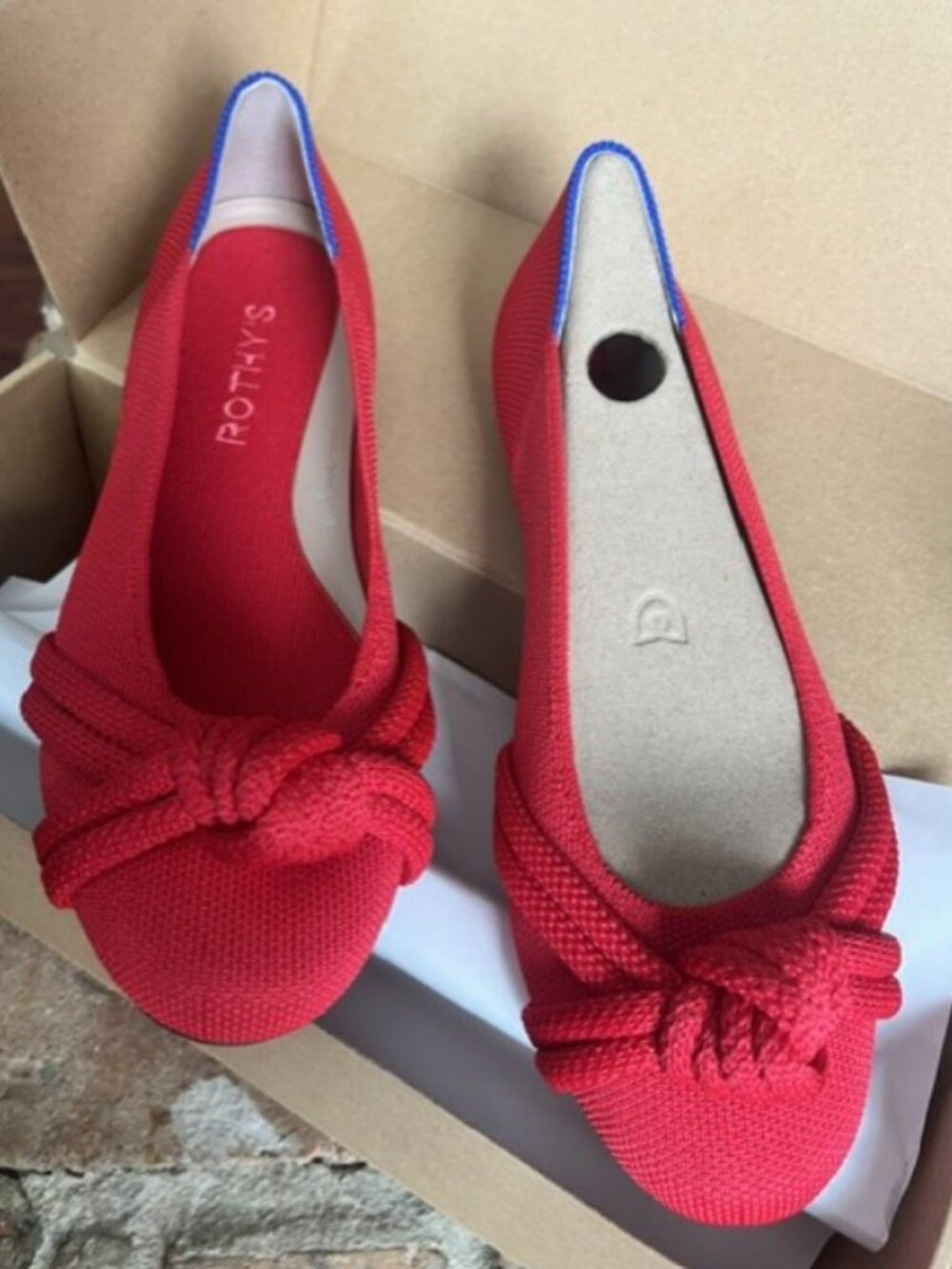 Rothy's The Knot Ballet Lollipop Red size 5.5